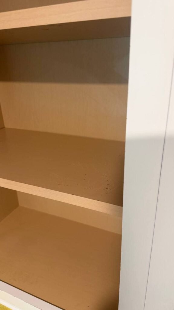 Same cabinet with clean shelves after JenyClean move-out cleaning in Issaquah, WA